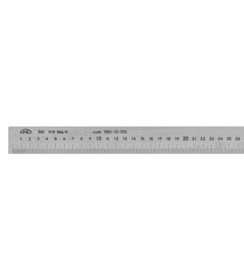 Měřítko ploché s přesahem, NEREZ OCEL KINEX 500 mm - popis laserem, DIN 866/A