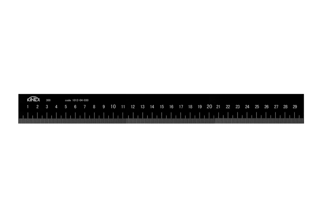 Měřítko Light ploché nemagnetické KINEX BLACK COAT, začátek v nule, 1000mm 1012-04-100