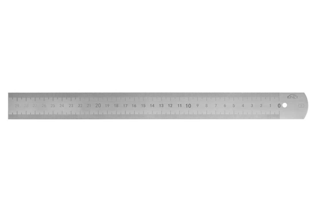 Měřítko ocelové tenké KINEX 1000mm, stupnice zprava doleva, tř. př. 1, EC, 1mm 1023-05-100P