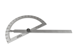 Úhloměr obloukový KINEX, NEREZ, 0-180°, 250x400 mm