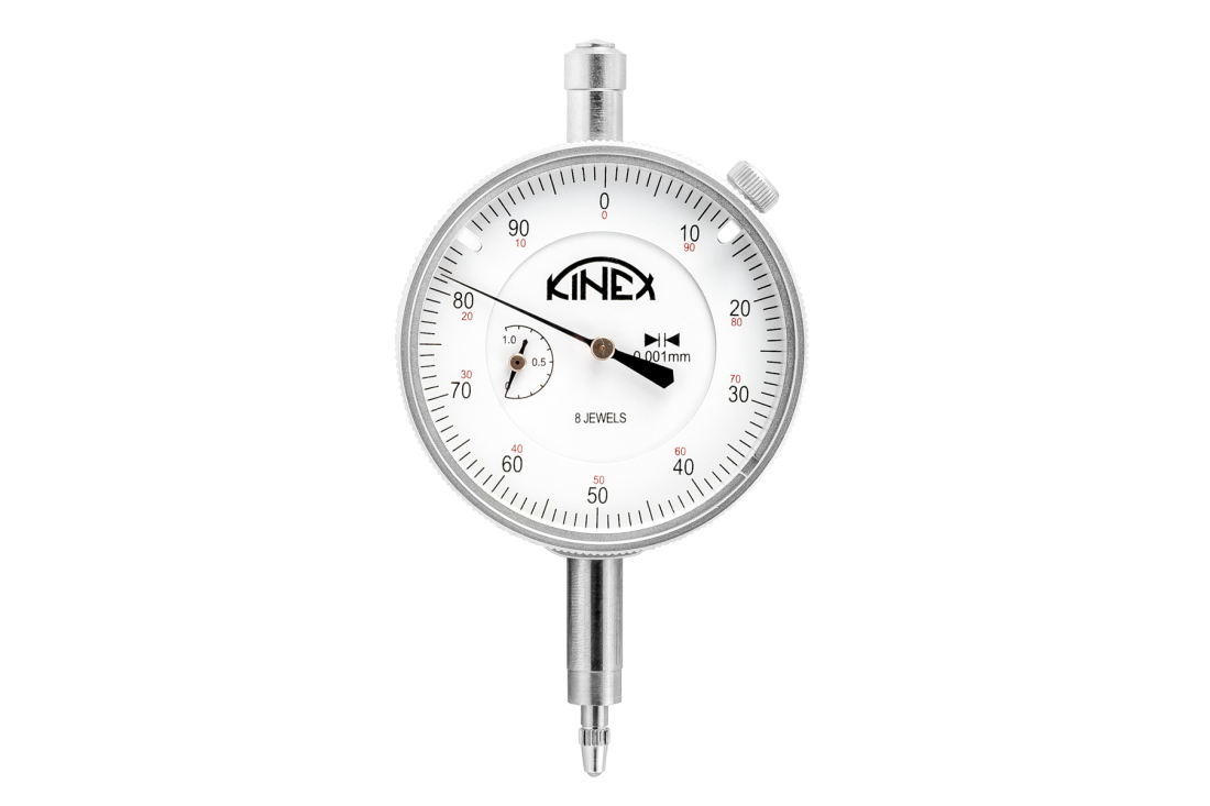 Úchylkoměr číselníkový KINEX 0-1 mm/60 mm/0,001 mm, ČSN EN ISO 463, ČSN 25 1811, ČSN 25 1816 1155-02-001