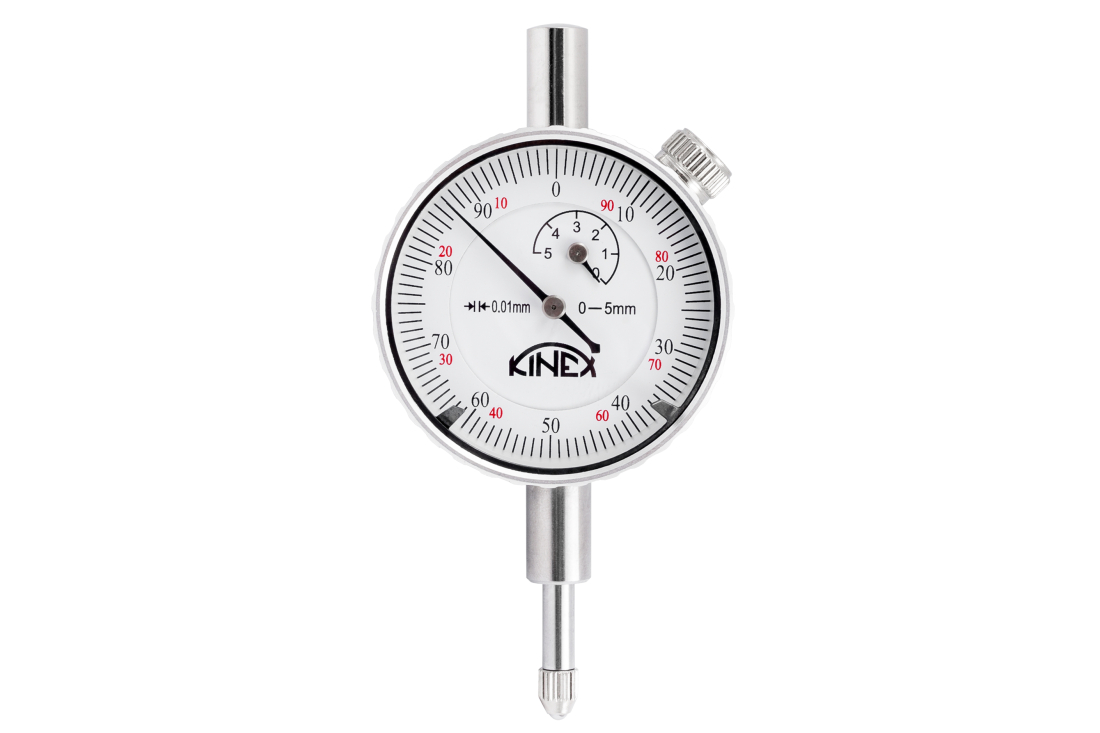 Úchylkoměr číselníkový KINEX 0-5 mm/40 mm/0,01 mm, ČSN EN ISO 463, ČSN 25 1811, ČSN 25 1816 1155-02-005