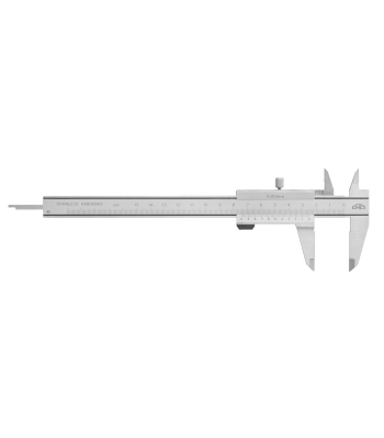 Vernier Caliper with Locking Screw for left-handed KINEX 150 mm, 0,02 mm, 40 mm, paralex linie type, DIN 862