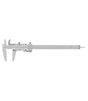 Vernier Caliper with Locking Screw and Depth Gauge KINEX, 200 mm, 0,02 mm, Fine Adjustment, CSN 25 1238, DIN 862
