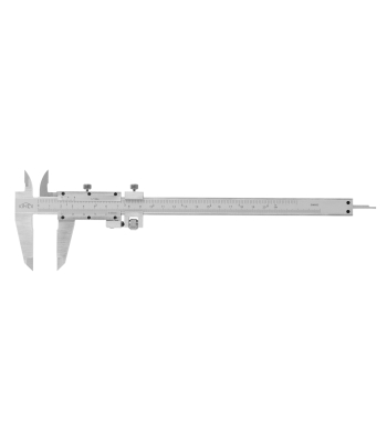Vernier Caliper with Locking Screw and Depth Gauge KINEX 200 mm, 0,05 + 1/128 inch, Fine Adjustment, DIN 862