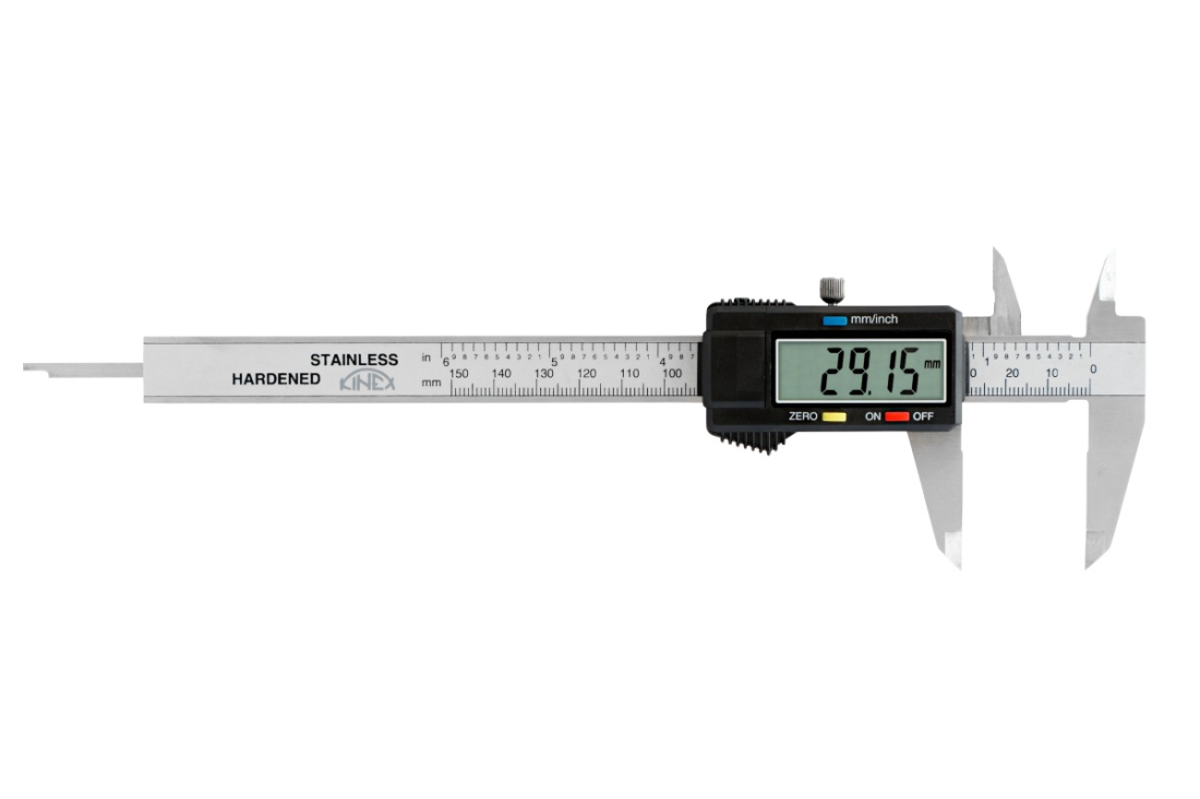 Digitální posuvné měřítko pro leváky KINEX, 150/40 mm, DIN 862 6040-14-150