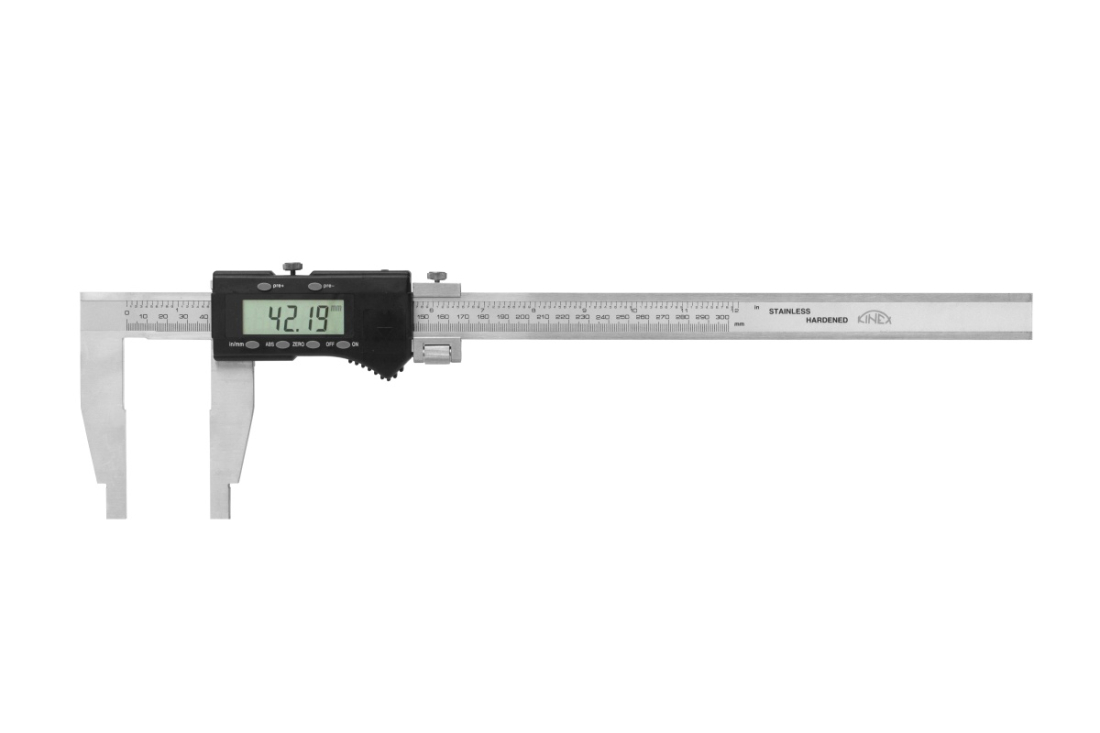 Digitální posuvné měřítko KINEX, 300/90 mm, ISO 13385-1, bez horních nožů 6042-20