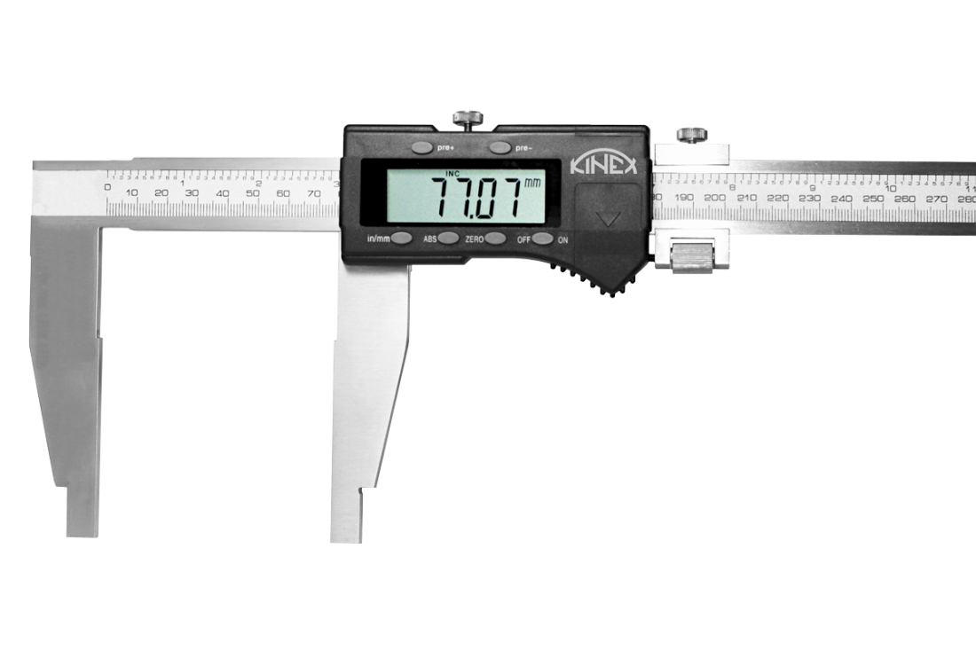 Digitální posuvné měřítko s jemným stavěním KINEX 400 mm, 100 mm, 0,01 mm, DIN 862 6043-65-100