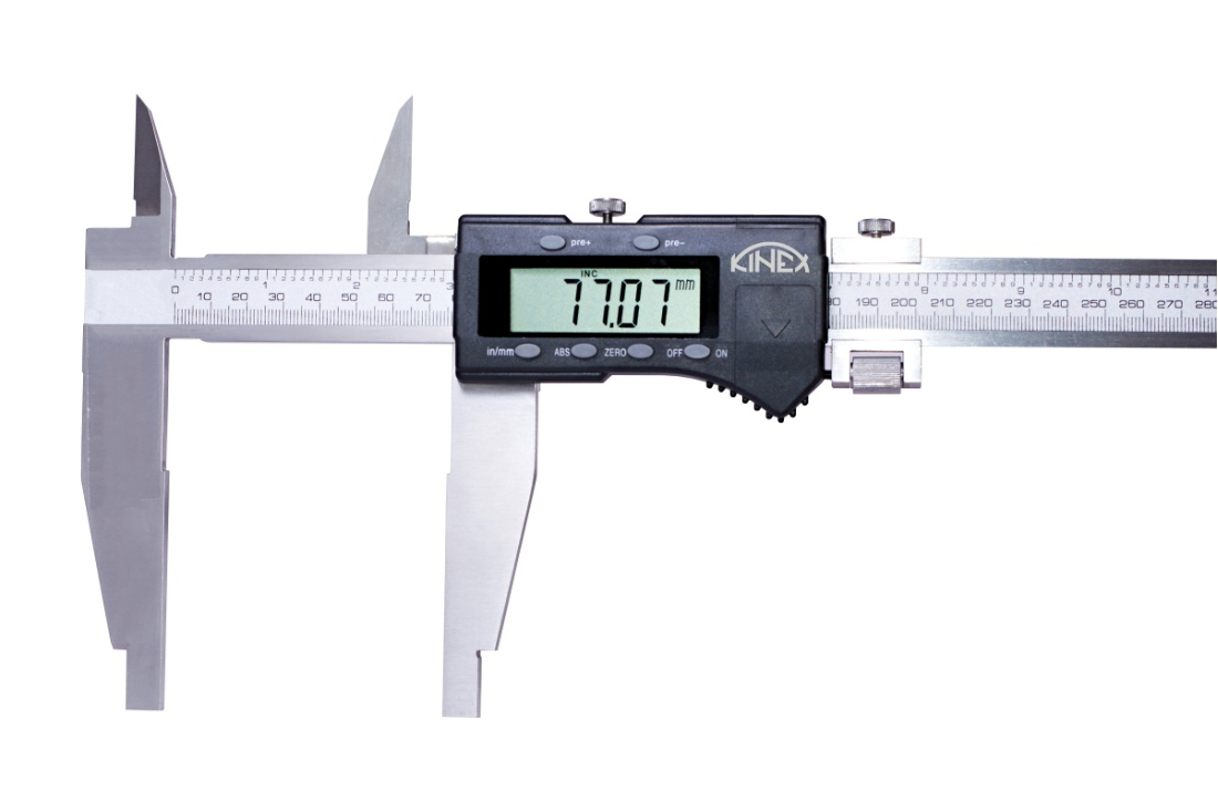 Digitální posuvné měřítko s jemným stavěním KINEX 400 mm, 150 mm, 0,01 mm, DIN 862 6044-65-150