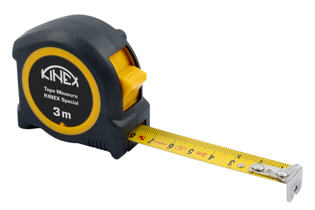 Svinovací metr KINEX 3m, tř. přesnosti 2, žlutá páska, šíře 16mm 8001-02-003