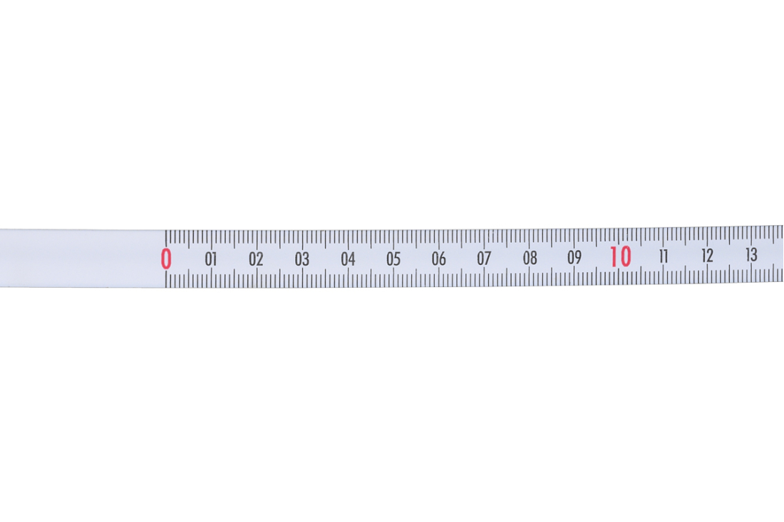 Ocelová páska s mm dělením KINEX Sk527Wa - 3-16,5m, zleva doprava, šířka 13mm, bílá 8002-20-3165