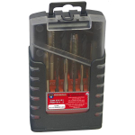Drill Bit Set and Taps 14 piece 4CZECH, M3-M12 PN8/1371(102)a8/1376(105), straight groove with a blade HSS, plastic box (SV1121RNHSS-14PA)