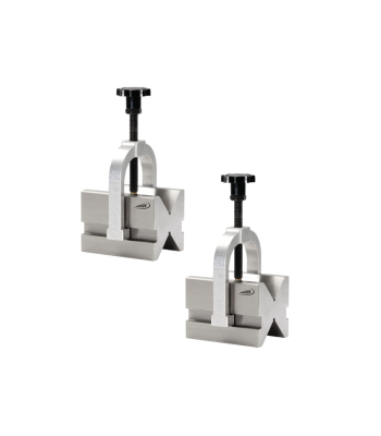 Dvojitý nerezový V-blok (pár) s držákem, 50x40x40 mm, pro průměr 5 - 30 mm, 2x90˚ (0522206)