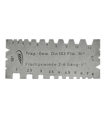 Combined lathe and thread cutting gauge (square, trapezoidal, Whitworth, metric), 90x40x2mm (0580121)