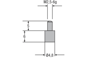 Náhradní dotek úchylkoměru M2,5 - ocelový (0710161)