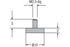 Náhradní dotek úchylkoměru M2,5 - ocelový (0710162)