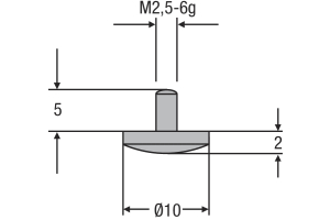 Náhradní dotek úchylkoměru M2,5 - ocelový (0710163)