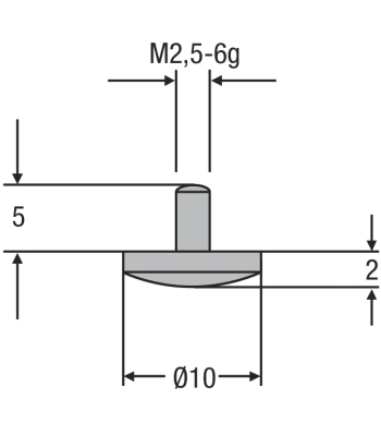 Insert de mesure M 2,5 - Carbure (0710263)