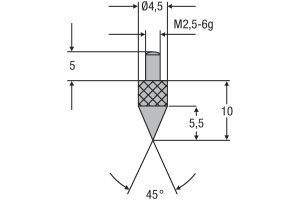Náhradní dotek úchylkoměru M2,5 - ocelový (0710164)