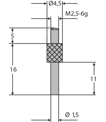 Náhradní dotek úchylkoměru M2,5 - karbidový (0710265)