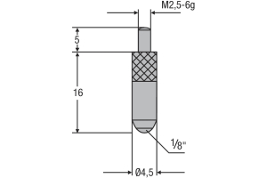 Náhradní dotek úchylkoměru M2,5 - ocelový (0710167)