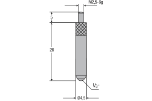 Náhradní dotek úchylkoměru M2,5 - ocelový (0710168)