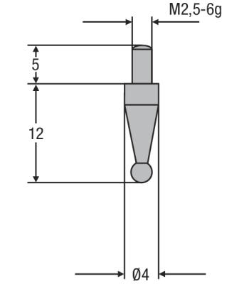 Náhradní dotek úchylkoměru M2,5 mm, průměr 3.0 mm (0710173)