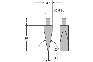 Náhradní dotek úchylkoměru M2,5 - karbidový (0710292)