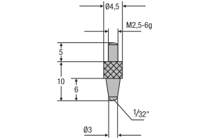 Náhradní dotek úchylkoměru M2,5 - ocelový (0710193)