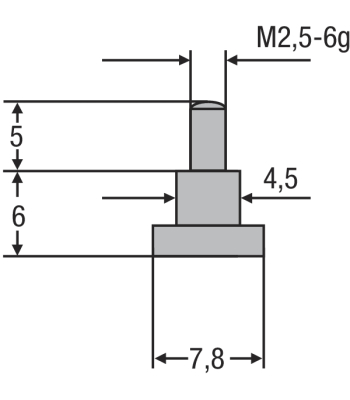 Náhradní dotek úchylkoměru M2,5 - ocelový (0710194)