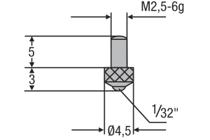 Náhradní dotek úchylkoměru M2,5 - ocelový (0710195)