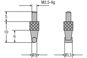 Náhradní dotek úchylkoměru M2,5 - ocelový (0710196)