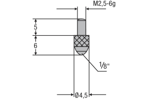 Náhradní dotek úchylkoměru M2,5 - ocelový (0710197)