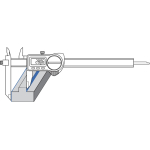 Digital Caliper with moving jaws + cross tips 0-200 mm, 0,01, 65 mm, IP67 (1326928)
