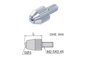 Pointe à bille INSIZE 8,3 mm, M2,5x0,45 mm, carbure (6282-0104)