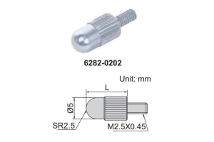Měřící dotek pro úchylkoměry vypouklý INSIZE 20mm, ocel (6282-0207)