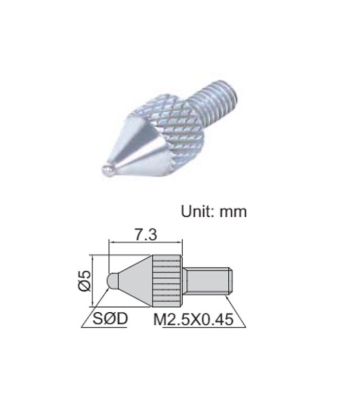 Ball Point INSIZE 1mm, Size M2.5x0.45mm, Material Steel (6282-0301)