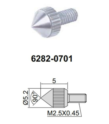 Měřící dotek pro úchylkoměry kuželový INSIZE 5mm (6282-0701)