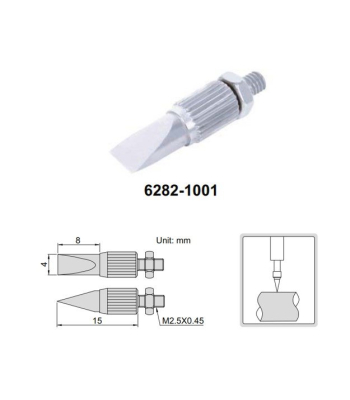 Měřící dotek pro úchylkoměry nožový INSIZE 8mm/15mm (6282-1001)