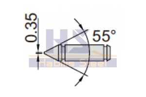 Měřící dotek klínový INSIZE 55° - pár (7392-T8)