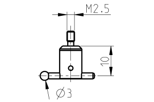 Dotek Sylvac stranový M2.5, kulový d=3mm (905.2207)