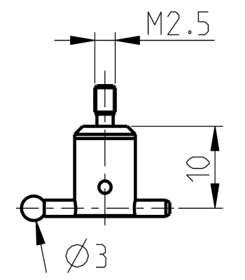 Dotek Sylvac stranový M2.5, kulový d=3mm (905.2207)