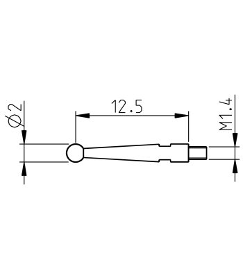 Short probe 12.5mm d=2mm for 805-4321 (905.2241)