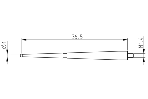 Dlouhá sonda 36.5mm d=1mm pro Sylvac S_Dial Test (905.2243)
