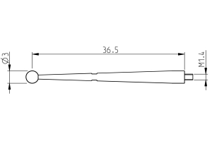 Sonde longue 36.5mm d=3mm pour Sylvac S_Dial Test (905.2245)
