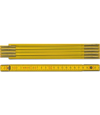 STABILA 01104 - Metr skládací 2m dřevěný, barva žlutá, Serie 600, Typ 607