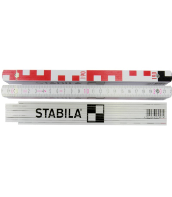 STABILA 17927 - Metr skládací 2m dřevěný, nivelační, Serie 400 typ 1407 GEO červeno - bílý